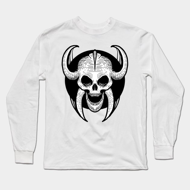 Skull Throne Long Sleeve T-Shirt by DeathAnarchy